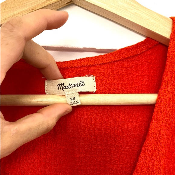 Madewell Vibrant red cropped wrap top - Picture 3 of 6